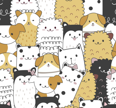 Kauniit koirat kuvio lastenhuoneen tapetti - Tenstickers