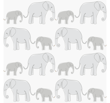 Minimalistiset norsut lastenhuoneen tapetti - Tenstickers