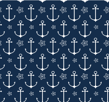 Ankkuri kuvio Tummansininen tapetti - Tenstickers
