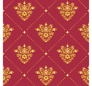 Kultainen damask-kuvio barokkitapetti - Tenstickers