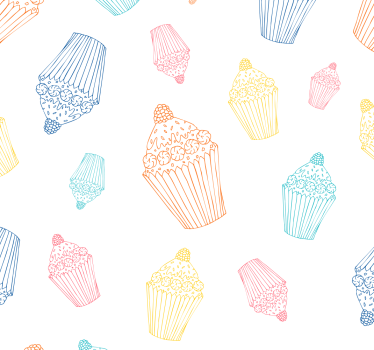 Muffini luonnoksia keittiön tapetti - Tenstickers