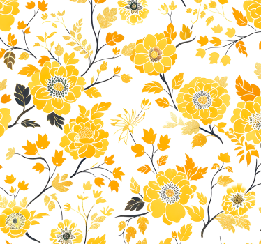 Japanilaistyylinen keltainen tapetti - Tenstickers