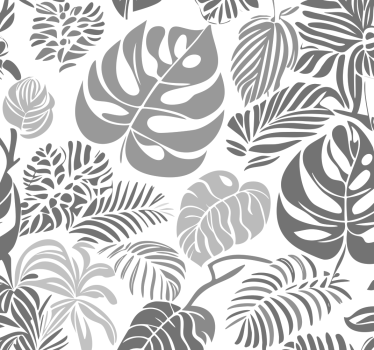 Monsteran lehdet harmaa tapetti - Tenstickers