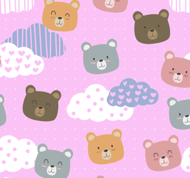 Pehmokarhukuvio vauvanhuoneen tapetti - Tenstickers