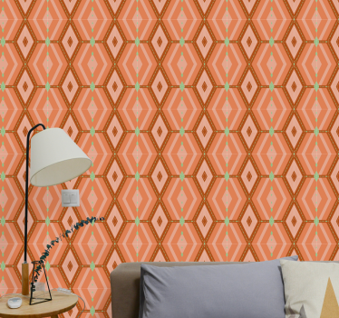 30-luvun syksyisiä geometrisia sävyjä vintage tapetti - Tenstickers