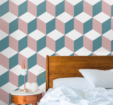 3d-kuutiojärjestely geometrinen tapetti - Tenstickers
