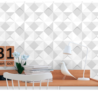 3d valkoiset neliöt tapetti 3d - Tenstickers