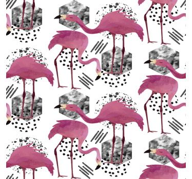 Eläin tapetti flamingos vintage - Tenstickers