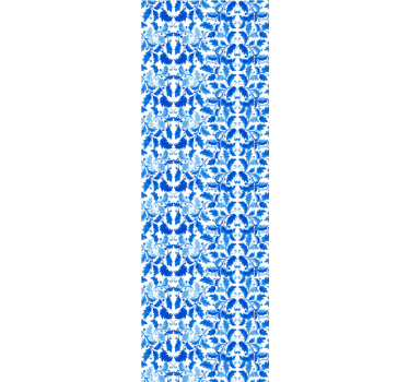 Sininen kukkakuvio makuuhuoneen tapetti - Tenstickers