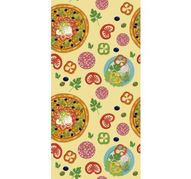Pizza keittiön tapetti - Tenstickers