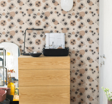 Koristeellinen tapetti käsin piirustus vintage koiranputkea - Tenstickers