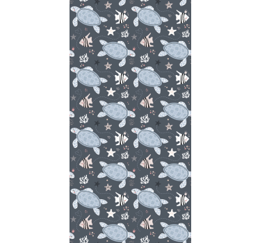 Kilpikonnat ja kalat merilasten alla tapetti - Tenstickers