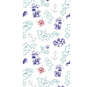 Aarrekartta tapetti lastenhuoneeseen - Tenstickers