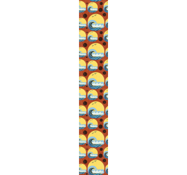 Aurinko, ranta ja aalto tapetti geometrinen - Tenstickers