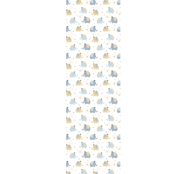 Sarjakuva norsuja vauvanhuoneen tapetti - Tenstickers