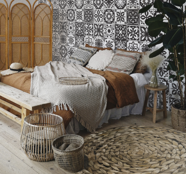 Arabesque - mustavalkoinen vintage-tapetti - Tenstickers