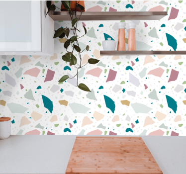 Välimerellinen terrazzo-kuvio keittiön tapetti - Tenstickers