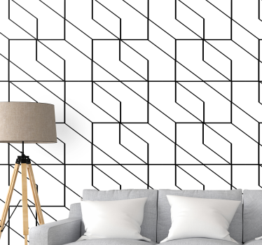 Abstrakteja viivamuotoja geometrinen tapetti - Tenstickers