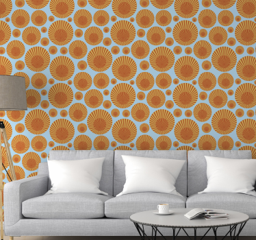 70-luvun aurinko tapetti geometrinen - Tenstickers