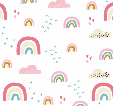 Pastelliväri sateenkaari kuvio tapetti makuuhuoneeseen - Tenstickers