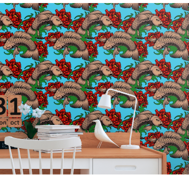 Kissan kukka fuusio kissat tapetti - Tenstickers