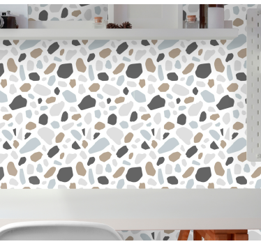 Harmaa terrazo kiviseinä tapetti - Tenstickers