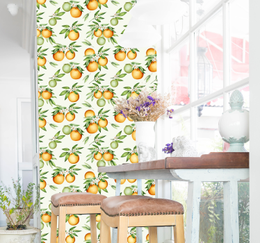 Appelsiinit lehtitapetti - Tenstickers