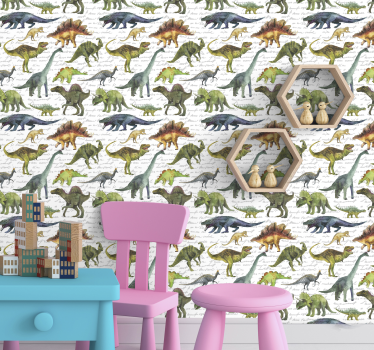 Realistiset dinosaurukset makuuhuoneen tapetti - Tenstickers