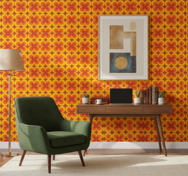 70-luvun retroympyrät toimiston tapetti - Tenstickers