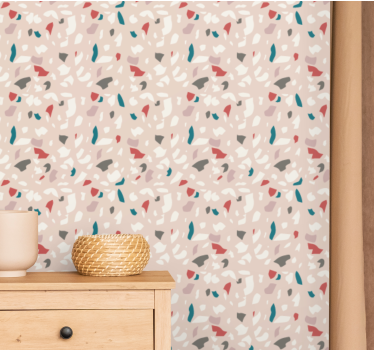 Abstrakti beige terrazzo efekti tapetti - Tenstickers