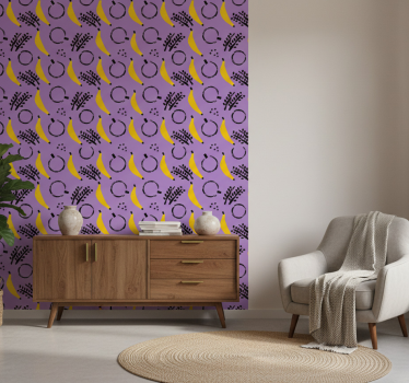 Afrikkalaistyylinen purppurabanaanitapetti - Tenstickers