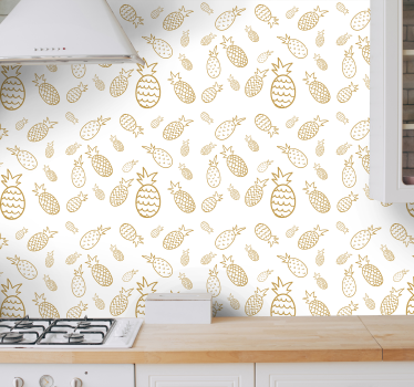 Ananas kuvio abstrakteja tapetteja - Tenstickers