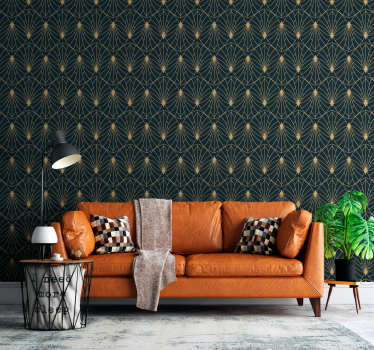 Art deco ohut vuorattu kuvio abstrakteja tapetteja - Tenstickers