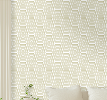 Beige geometrinen kuvio 3D tapetti - Tenstickers