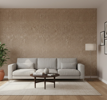 Beige sävy luonnonkuituimitointi olohuone tapetti - Tenstickers