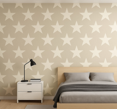 Beige tähtikuvio tapetti teinin huoneeseen - Tenstickers