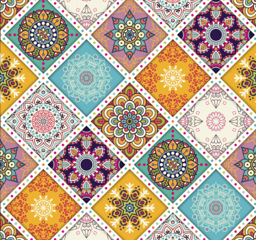 Boho-neliöt laattatapetti - Tenstickers