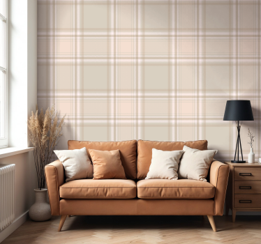 burberry kuvio olohuone tapetti - Tenstickers