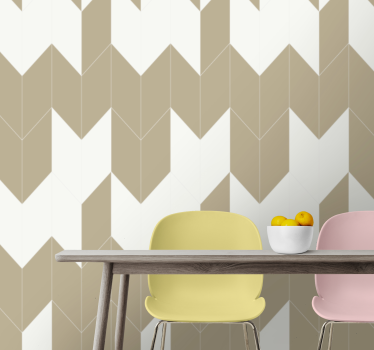 Chevronin muotoinen muotoilu geometrinen tapetti - Tenstickers