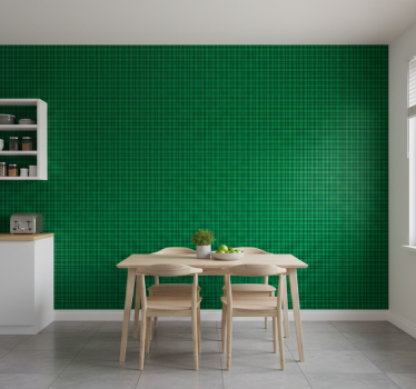 Classic green plaid kuviotapetti - Tenstickers