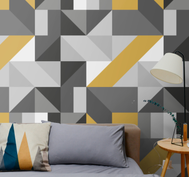 Dynaaminen harmaa kuvio geometrinen tapetti - Tenstickers
