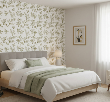 Elegant leaf emblem makuuhuoneen tapetti - Tenstickers