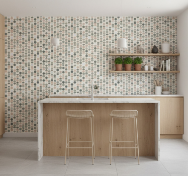 Elegant ympyrät keittiötapetti - Tenstickers