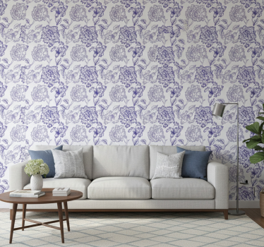 Elegantit kukkaornamentit tapetti - Tenstickers