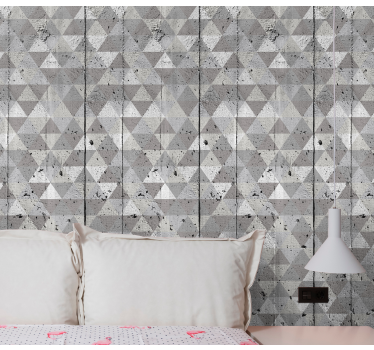 Geometrinen betonikuvio geometrinen tapetti - Tenstickers