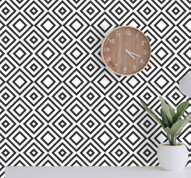 Geometrinen hypnotismin kuvio tapetti neliökuvioinen - Tenstickers