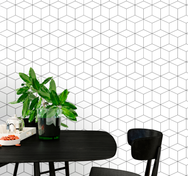 Geometrinen kuutio kuvio tapetti neliökuvioinen - Tenstickers