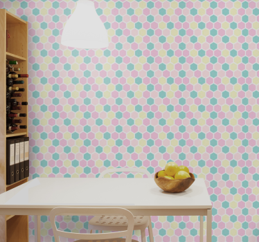 Geometrinen kuvio ja pastellivärit Polkkakuvio tapetti - Tenstickers
