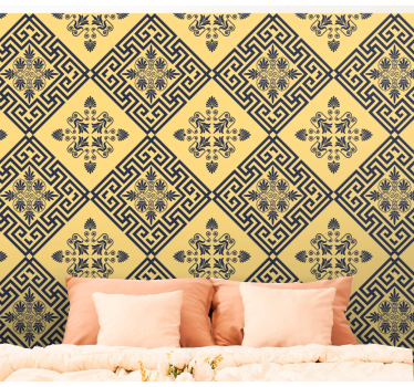 Geometrinen laatta laatta tapetti - Tenstickers