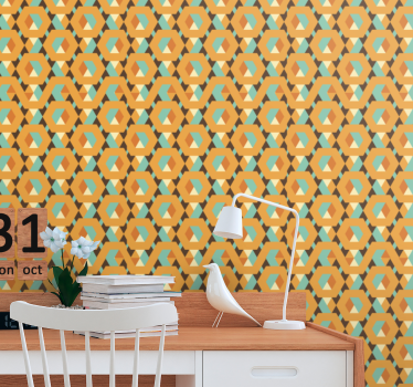 Geometrinen retroprintti geometrinen tapetti - Tenstickers